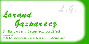 lorand gasparecz business card
